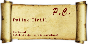 Pallek Cirill névjegykártya